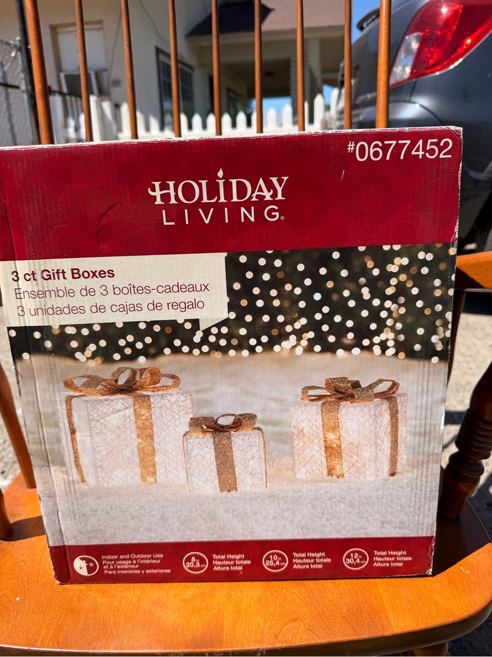 Set of 3 Christmas Lighted Gift Boxes,Light up Present Boxes Orna